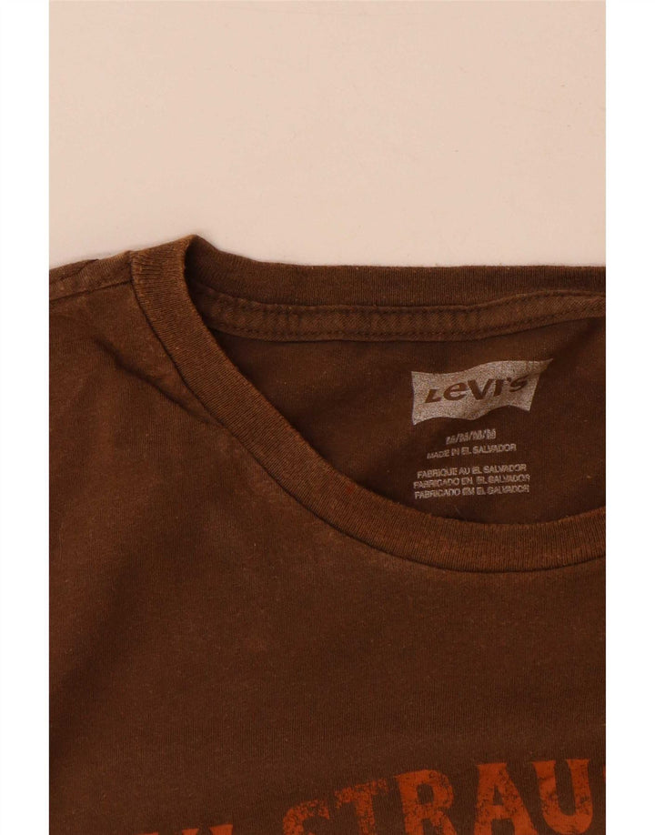 Levi's Hombre Camiseta Gráfica Top Algodón Marrón Medio