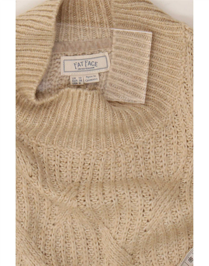 Fat Face - Jersey extragrande con cuello de tortuga para mujer, talla 40, color beige