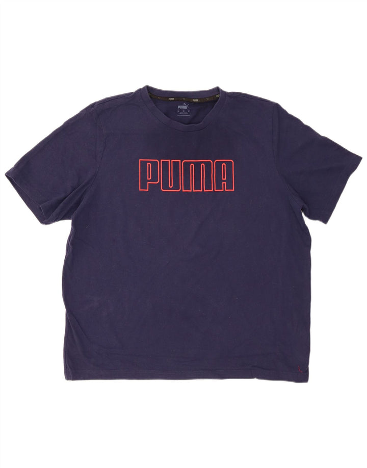 PUMA Camiseta gráfica para hombre Top XL Algodón azul marino