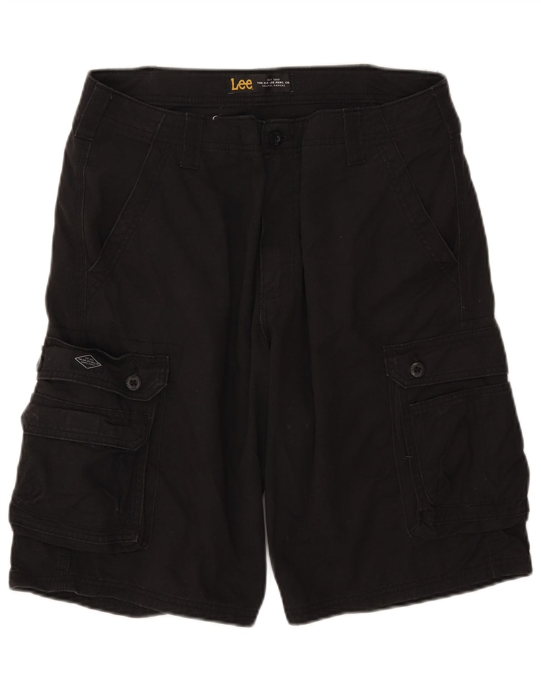 Lee Mens Cargo Shorts W34 Grande Algodón Negro