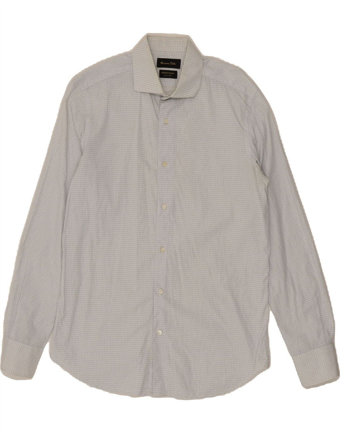 MASSIMO DUTTI Mens Shirt EU 40 Medium White Spotted Vintage Massimo Dutti and Second-Hand Massimo Dutti from Messina Hembry 