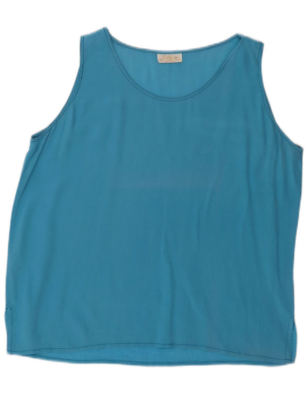 Blusa sin mangas Tiffany para mujer UK 44 Seda azul medio