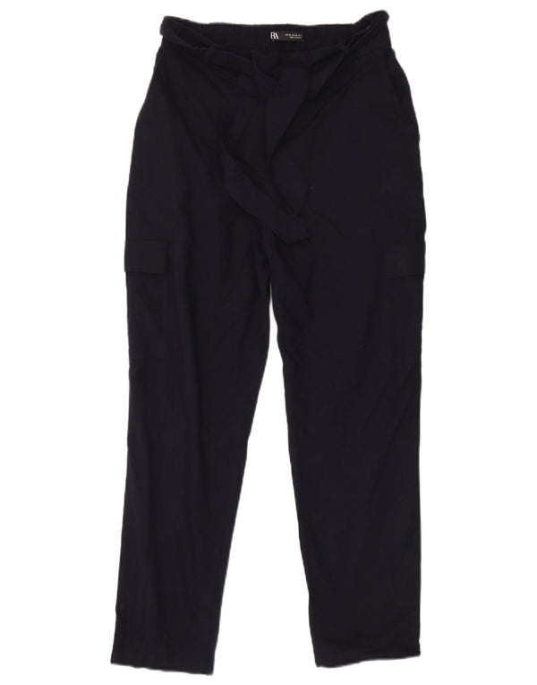 Zara Mujer Pantalón Cargo Recto XS W25 L27 Azul Marino