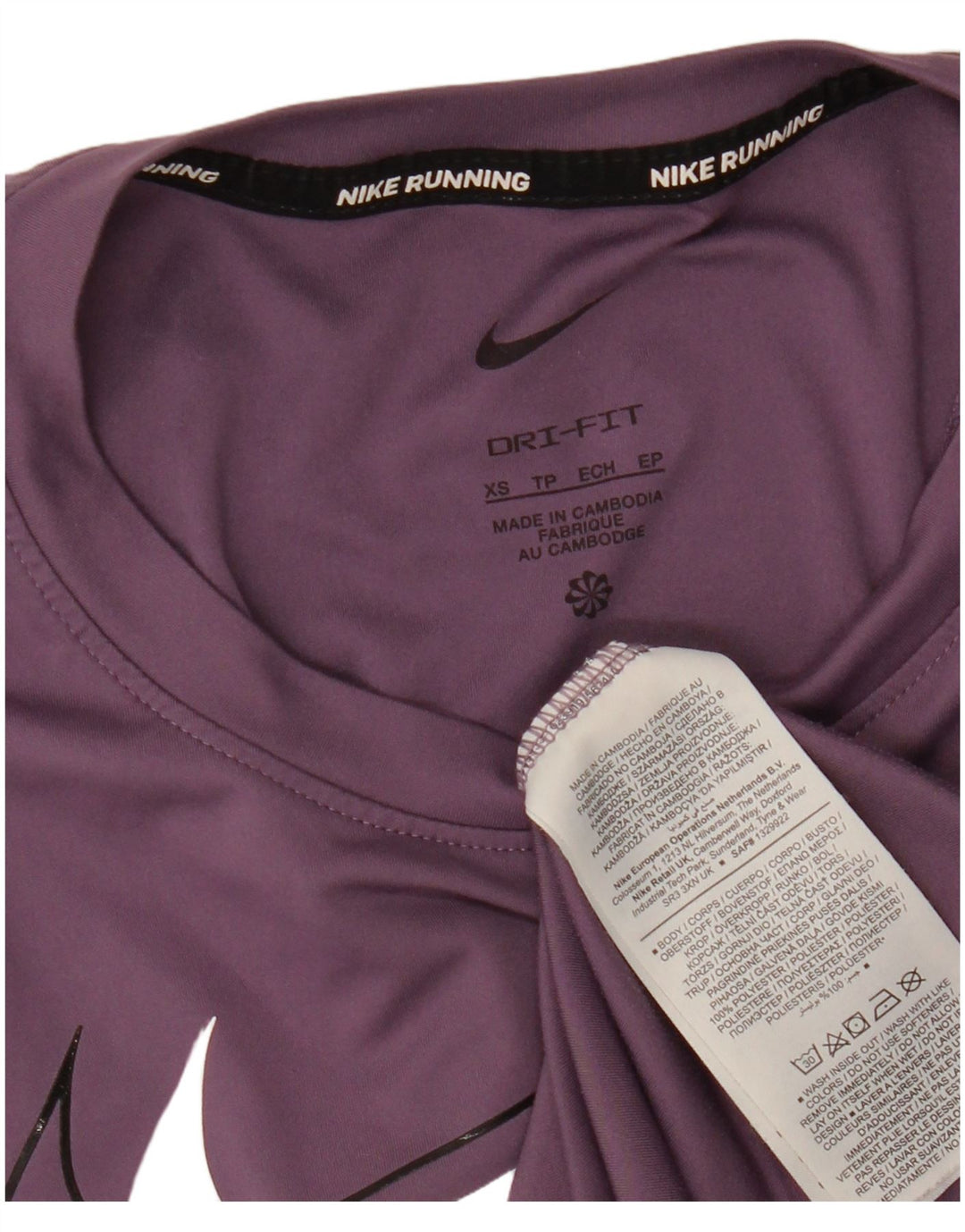 NIKE Camiseta sin mangas Dri Fit Graphic para mujer UK 6 XS Poliéster morado