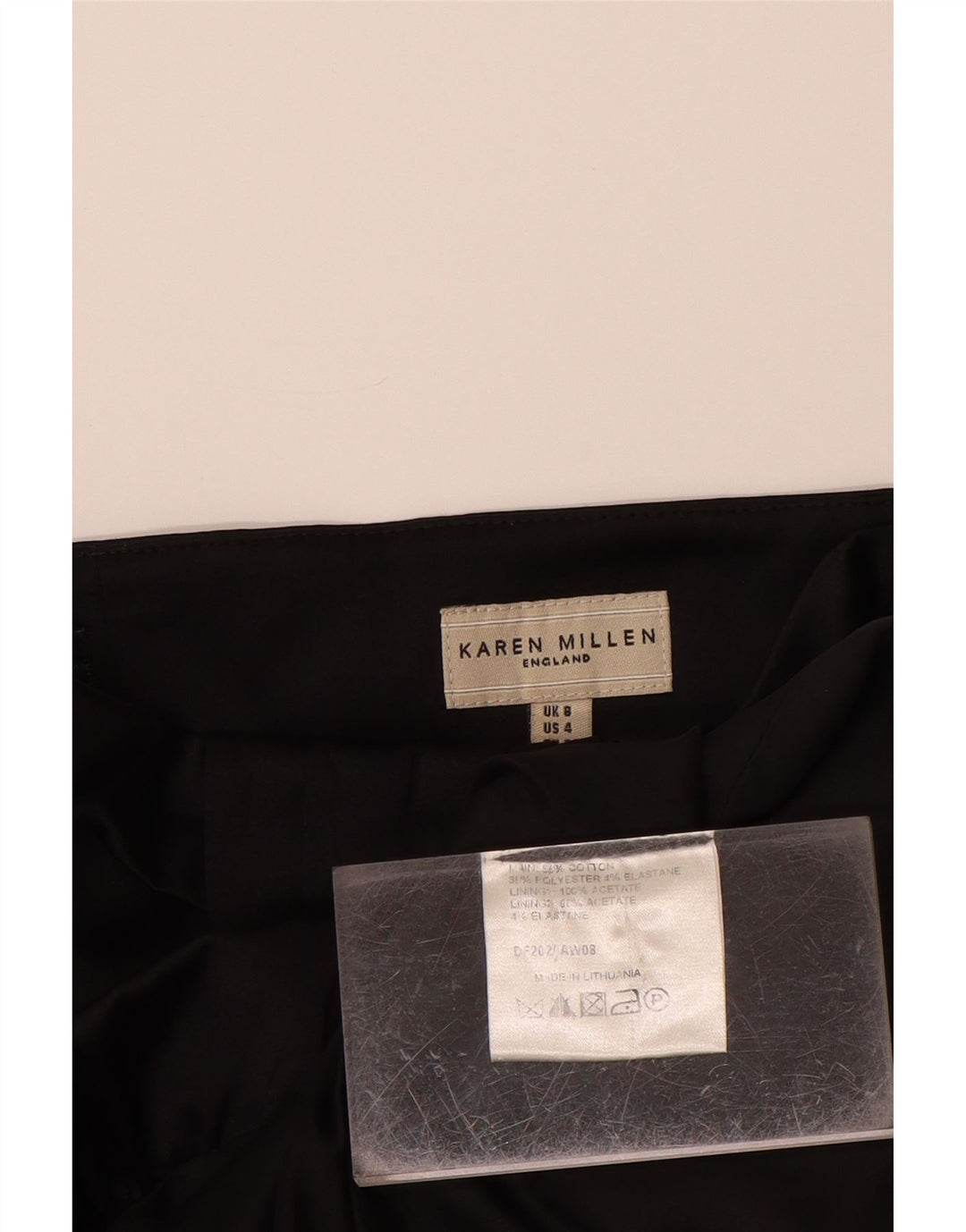 KAREN MILLEN Vestido sin tirantes con volantes en la parte delantera para mujer UK 8 Pequeño Algodón negro