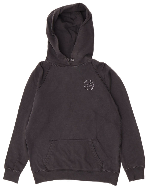 Jack Wills Jersey con capucha extragrande para mujer UK 10 Small Black Cotton
