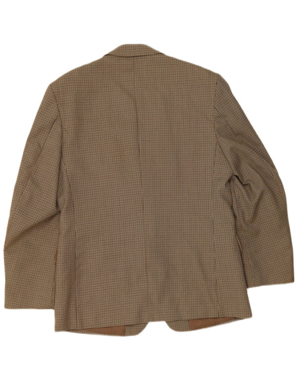 Bersani Chaqueta tipo blazer de 2 botones para hombre UK 40 Large Marrón Pata de gallo Poliéster