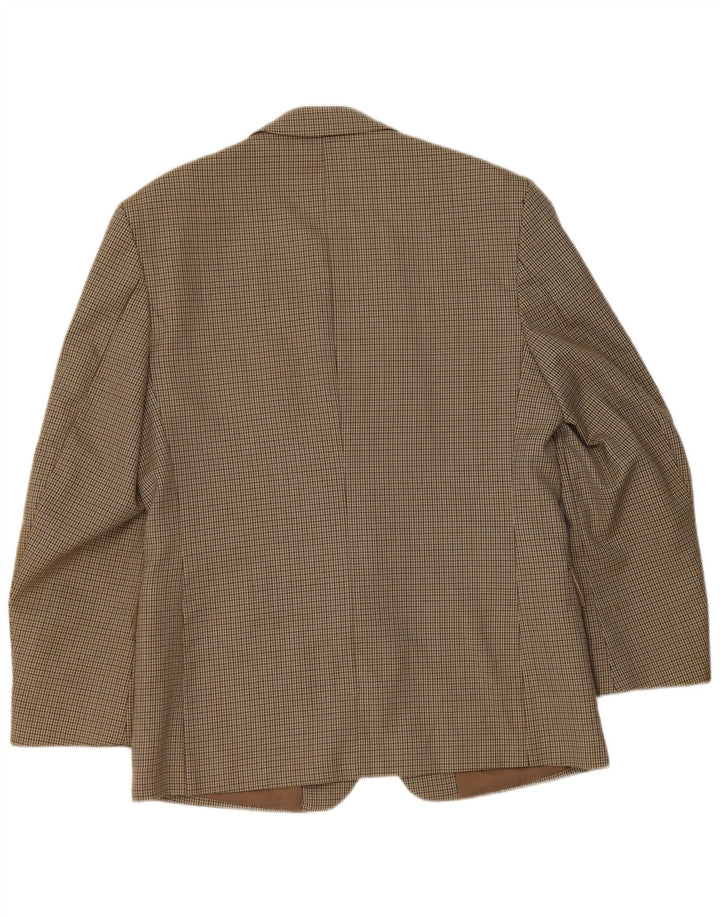 Bersani Chaqueta tipo blazer de 2 botones para hombre UK 40 Large Marrón Pata de gallo Poliéster