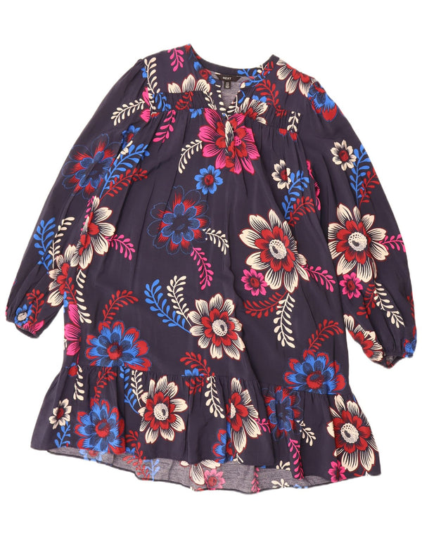 Next Vestido escalonado extragrande de manga larga para mujer UK 44 Grande Azul marino Floral