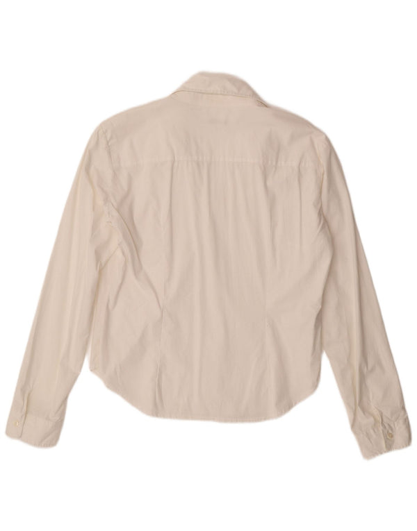 BENETTON Camisa tipo jersey para mujer UK 46 Grande Algodón blanco