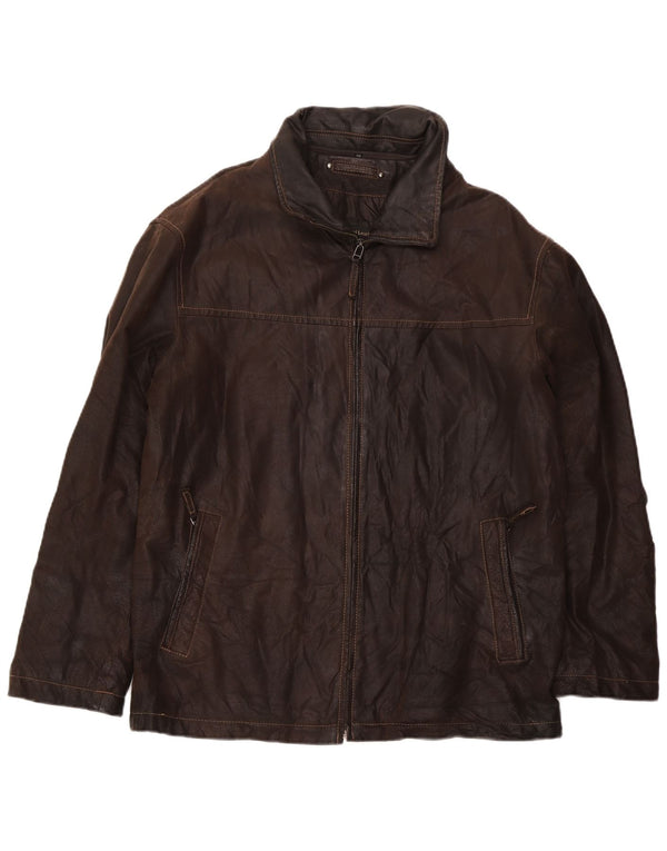 Vintage hombres chaqueta de cuero Reino Unido 40 marrón grande