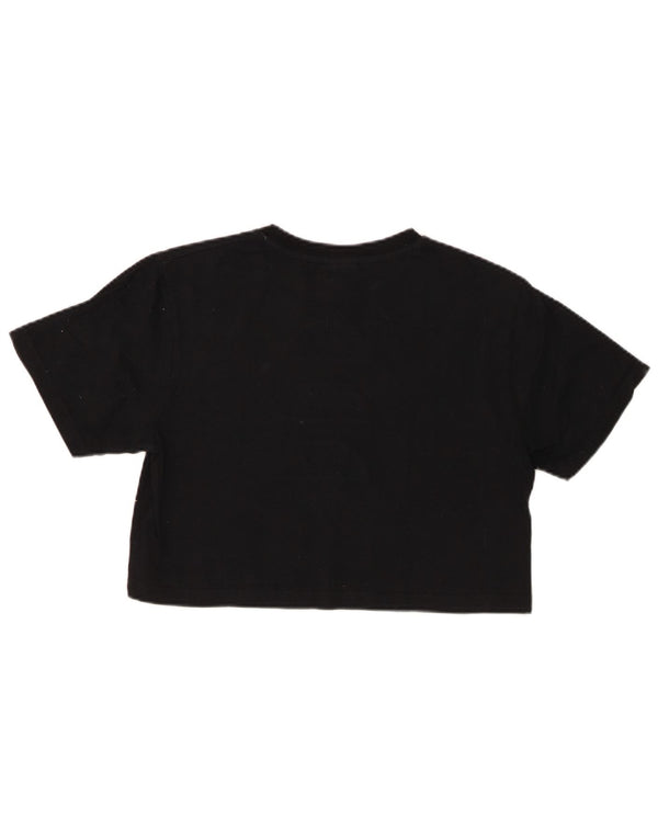 Ellesse Camiseta corta gráfica para mujer UK 8 Small Algodón negro