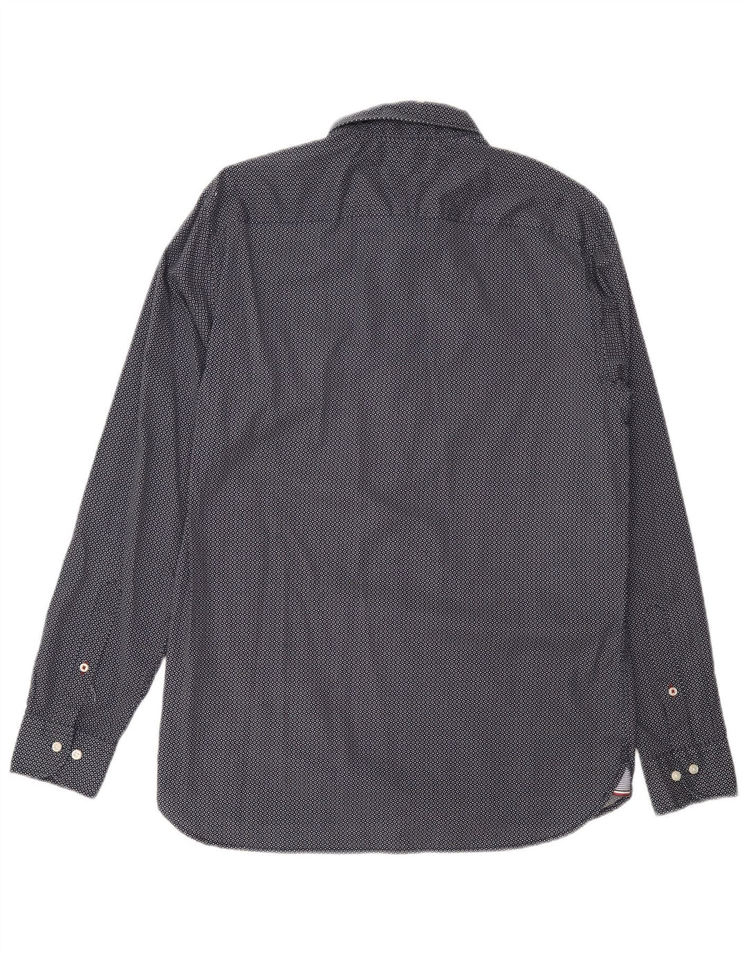 Camisa Tommy Hilfiger de corte regular para hombre de algodón con lunares en azul marino mediano