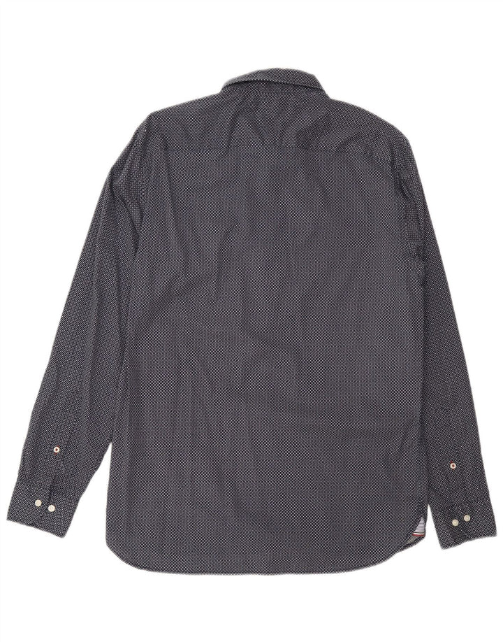 Camisa Tommy Hilfiger de corte regular para hombre de algodón con lunares en azul marino mediano