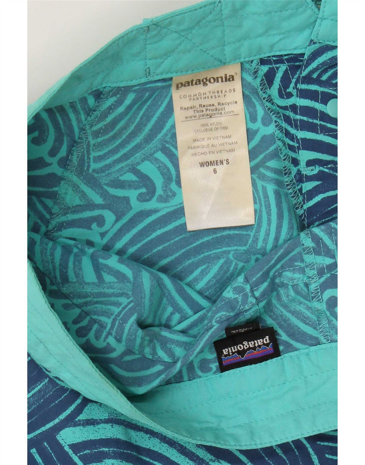 Patagonia - Bañador para mujer con patrón abstracto, talla 6, nailon azul mediano