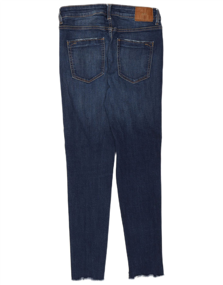Zara Jeans Slim Desgastados para Mujer EU 38 Small W28 L26 Azul Marino Algodón