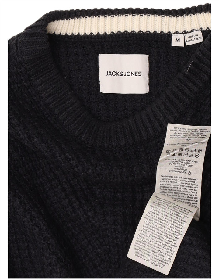 Jack & Jones Mens Crew Neck Jumper Sweater Medio Azul Marino Acrílico