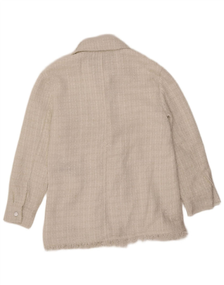 7 FOR ALL MANKIND Chaqueta bomber para mujer UK 42 Mediana Poliéster blanco