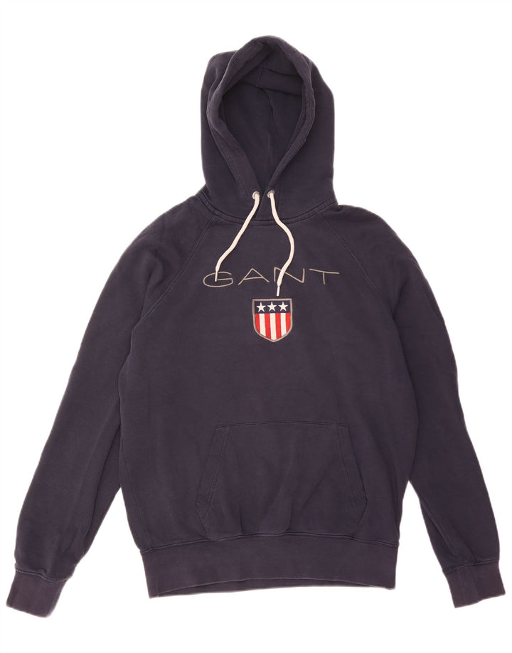 Gant Hombre Sudadera Con Capucha Gráfica Jersey Medio Azul Marino Algodón
