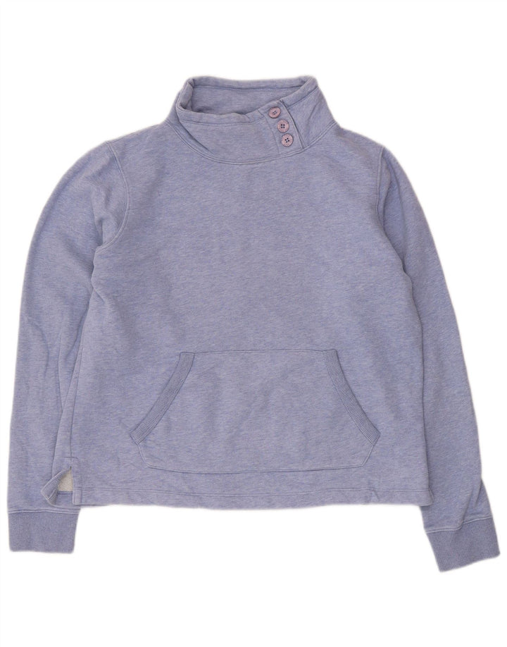 Fat Face - Sudadera con cuello y botones para mujer, talla 40, algodón azul medio