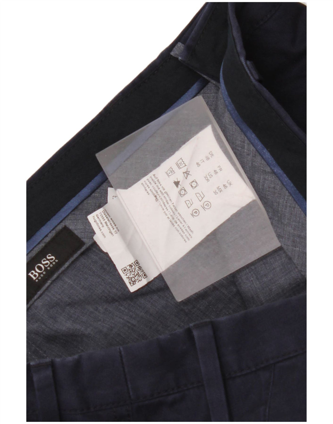 HUGO BOSS Pantalones chinos ajustados para hombre IT 46 Small W32 L32 Algodón azul marino