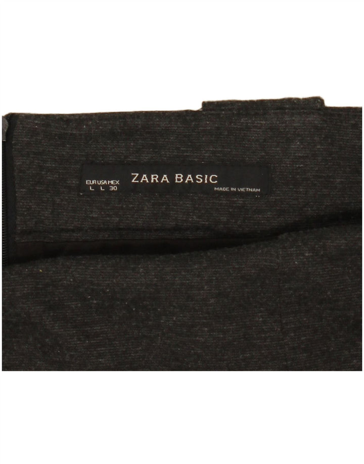 Zara Mujer Falda Lápiz Grande W30 Gris Moteado