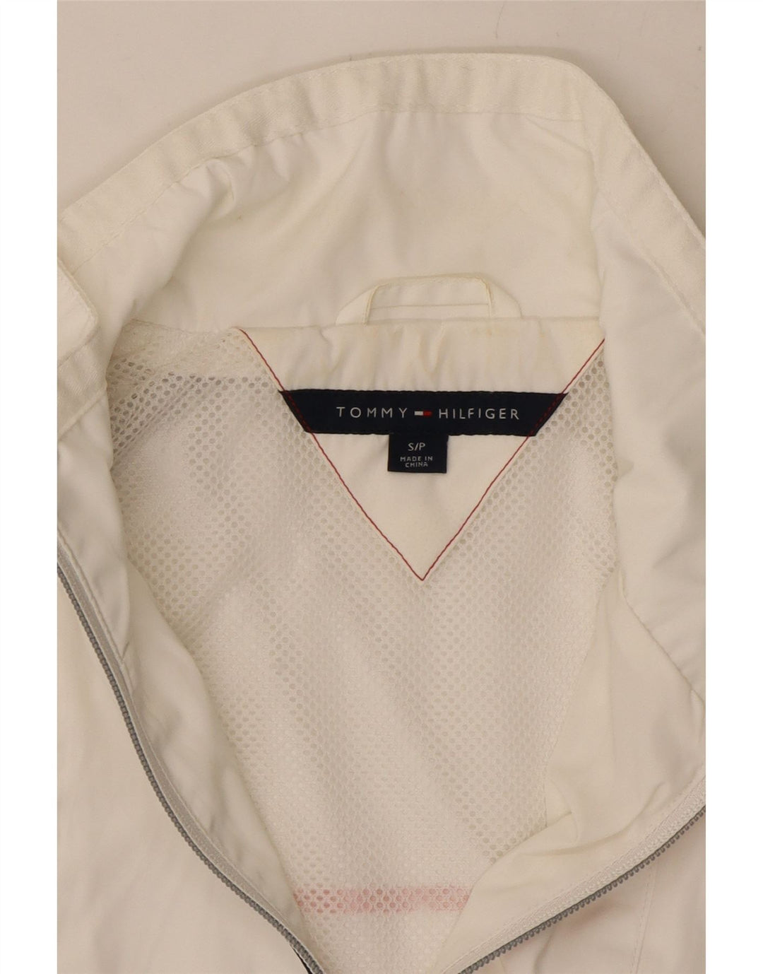 TOMMY HILFIGER Chaqueta superior de chándal gráfico para mujer UK 10 Small White
