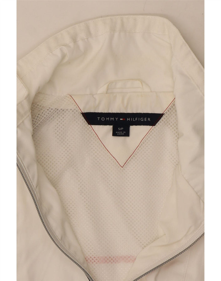 TOMMY HILFIGER Chaqueta superior de chándal gráfico para mujer UK 10 Small White
