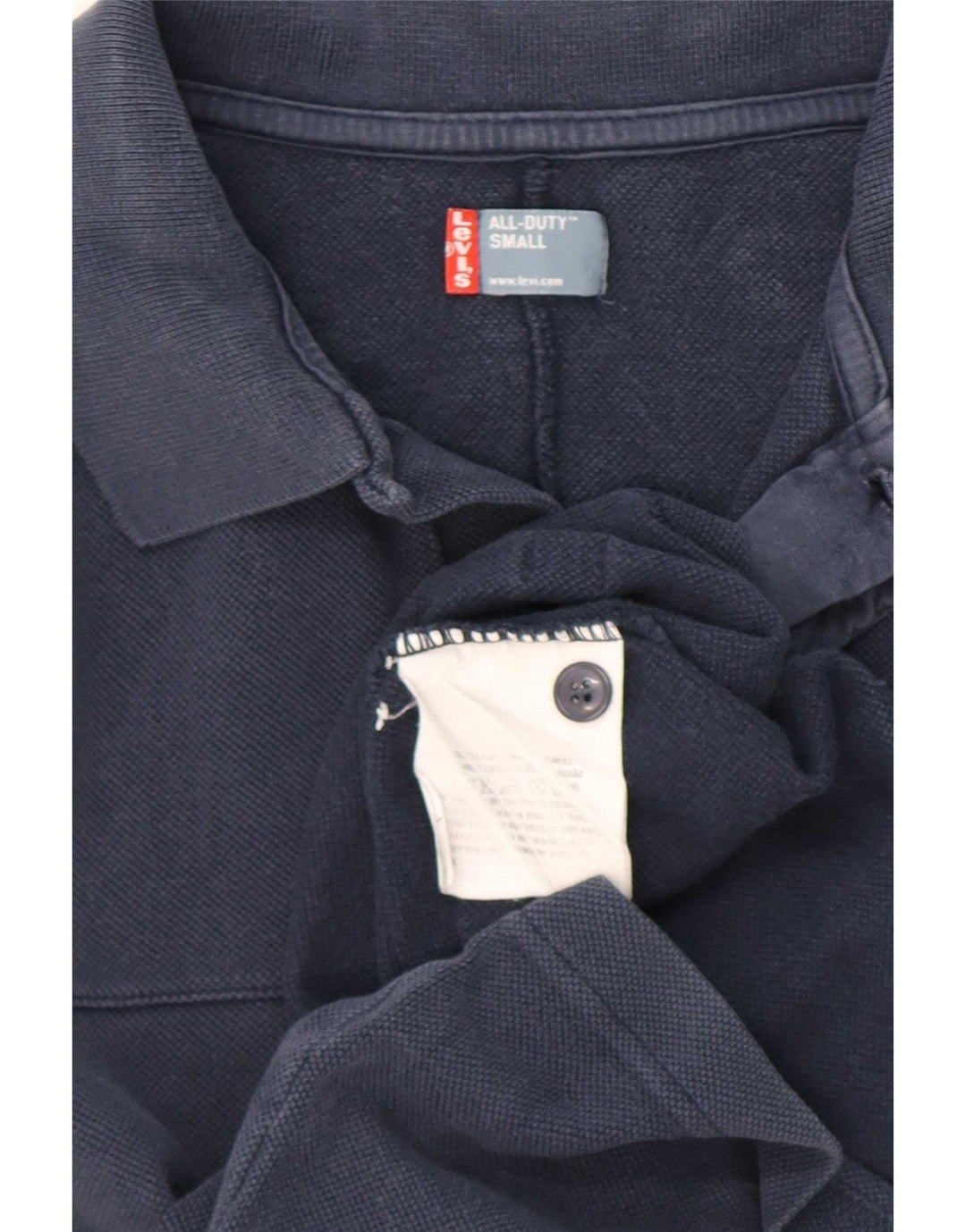 Levi's Polo para hombre pequeño de algodón azul marino