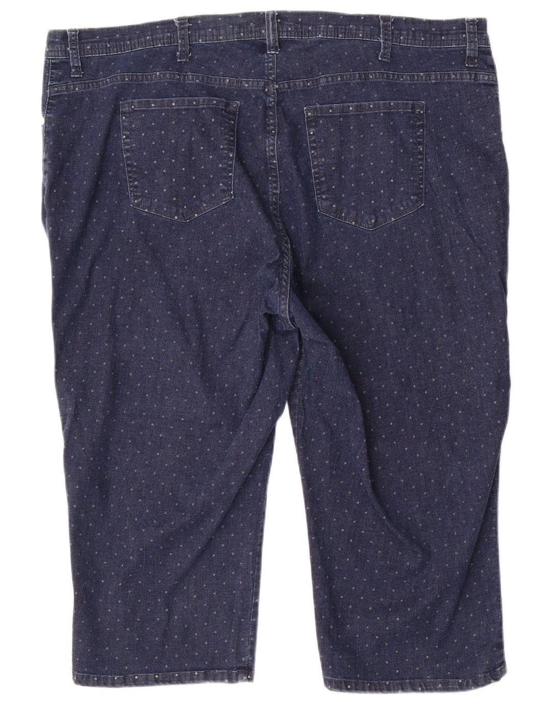 LEE Pantalones vaqueros capri de ajuste clásico para mujer US 24 4XL W48 L20 algodón manchado azul