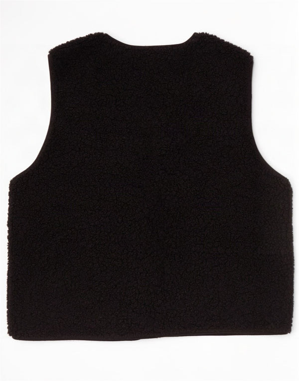 Zara Mujer Chaleco De Forro Extragrande UK 10 Small Poliéster Negro