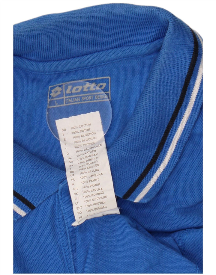 Polo Lotto Hombre Grande Azul Algodón