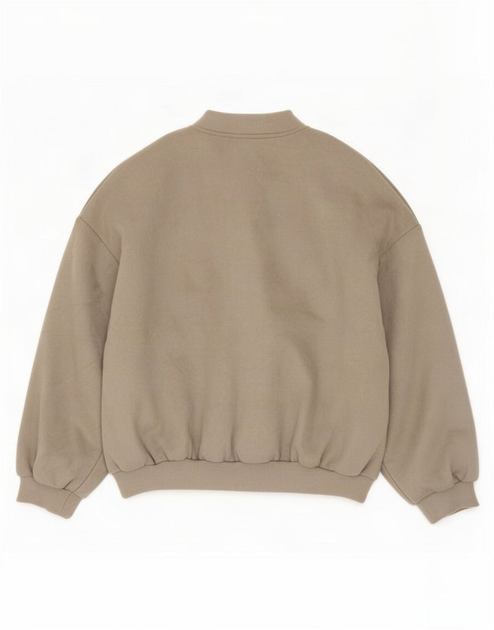 Zara Mujer Chaqueta Bomber Extragrande UK 10 Small Poliéster Gris
