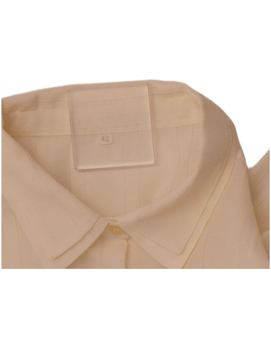 VINTAGE Blusa camisera para mujer IT 42 Mediana a rayas blancas