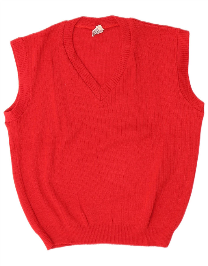 Vintage mujer chaleco camiseta sin mangas EU 46 XL rojo
