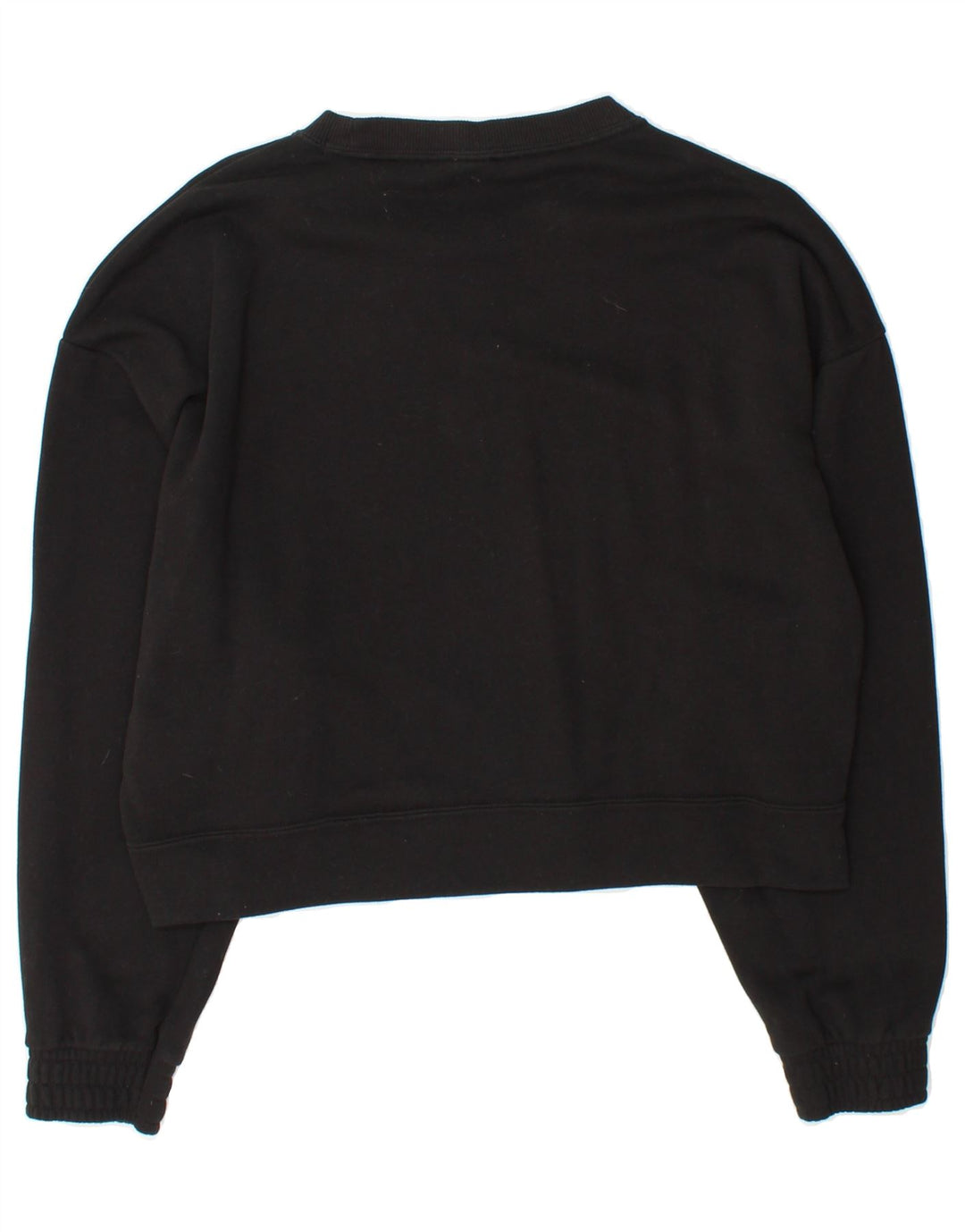 PUMA Womens Crop Sweatshirt Jumper UK 14 Medium Black Cotton Vintage Puma and Second-Hand Puma from Messina Hembry 
