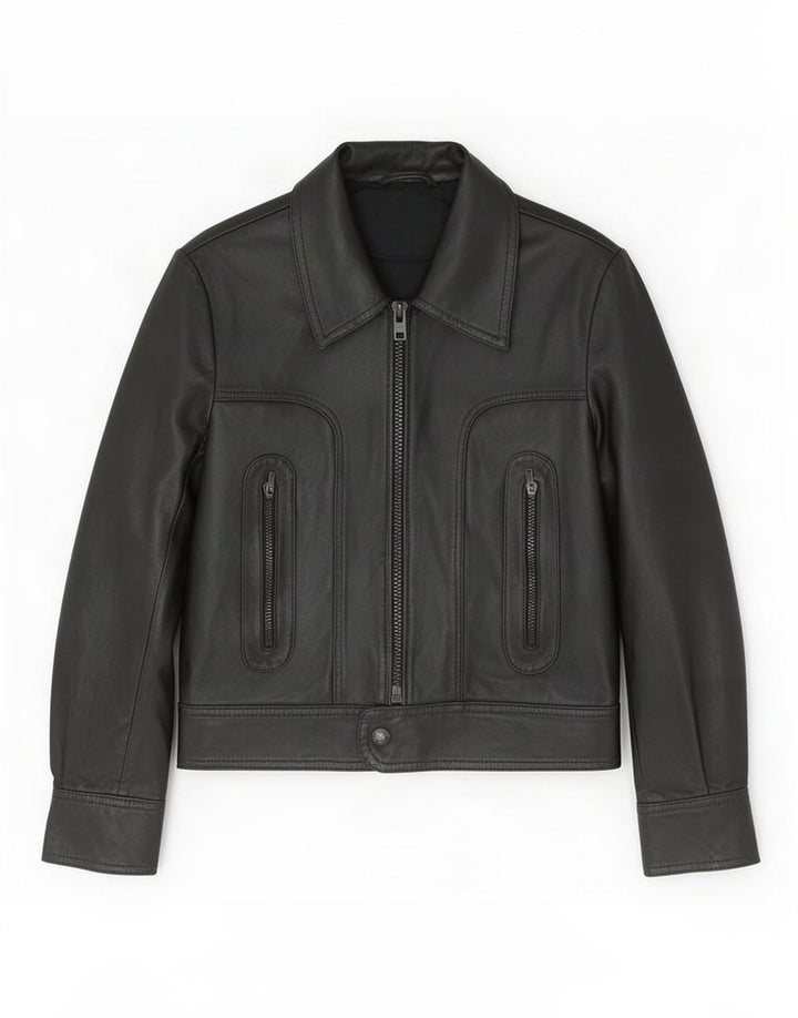 Vintage mujer chaqueta de cuero Reino Unido 10 pequeño negro