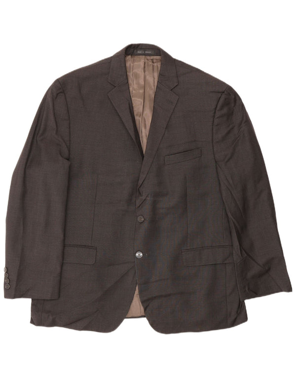 Calvin Klein Chaqueta tipo blazer de 2 botones para hombre UK 44 2XL Lana de pata de gallo marrón