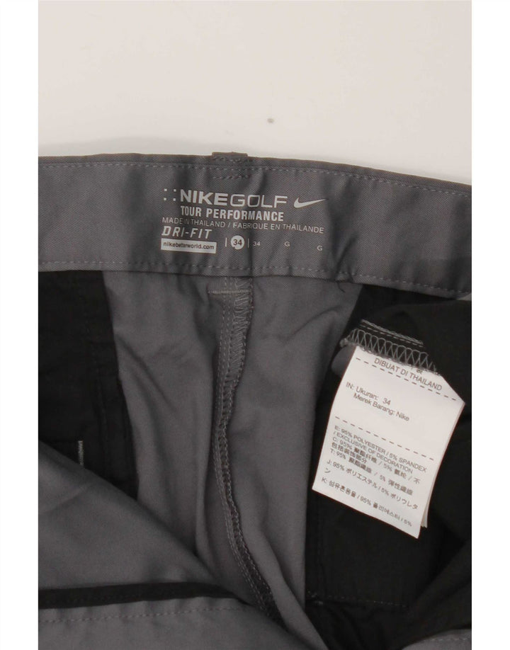 Nike - Pantalones cortos chinos Dri Fit para hombre W34 poliéster gris grande