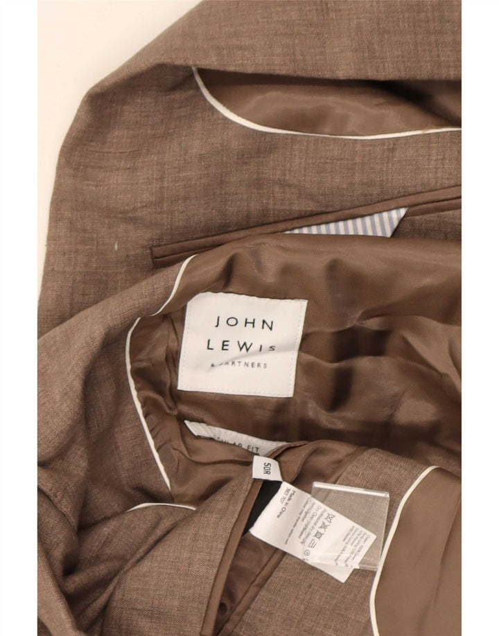 John Lewis Chaqueta tipo blazer con 2 botones para hombre IT 50 Large Beige Linen