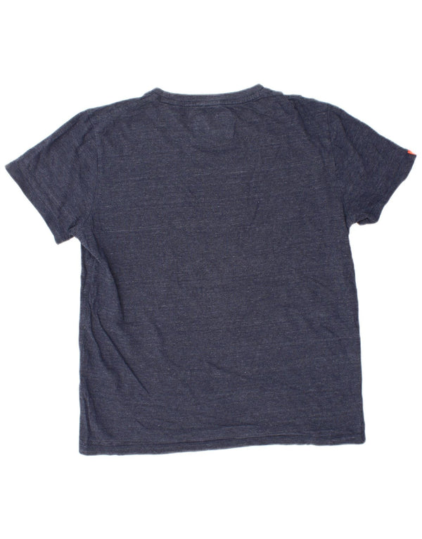 Superdry Camiseta para mujer Top UK 46 Large Algodón moteado azul marino