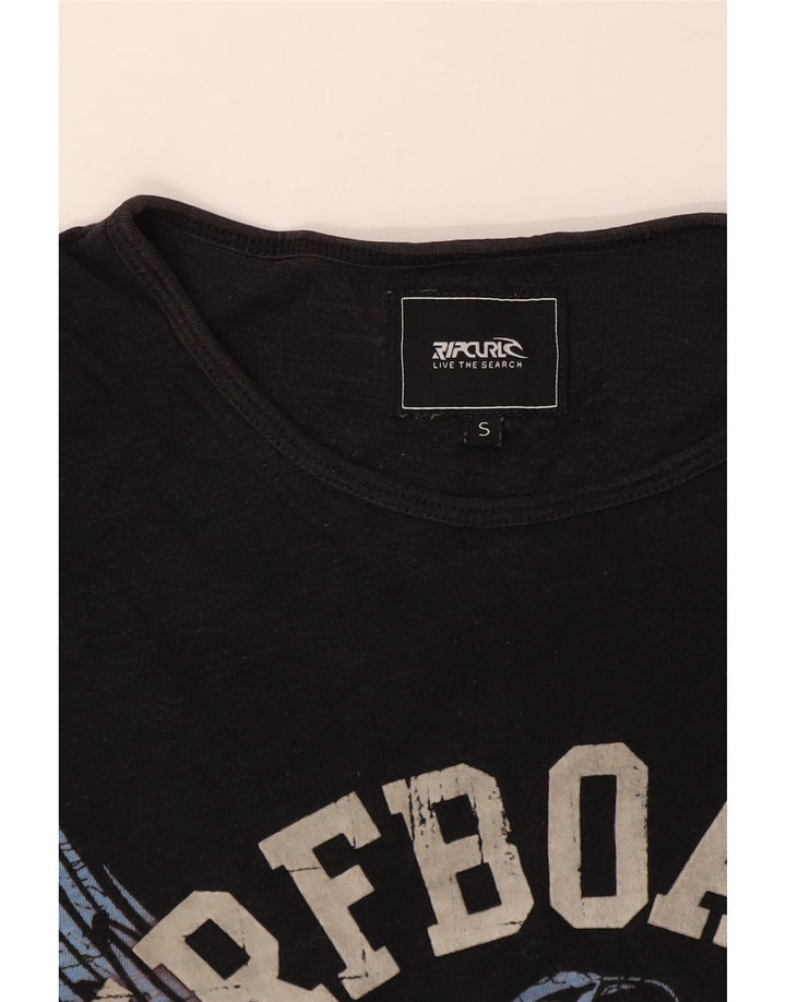RIP CURL Camiseta gráfica para hombre Top pequeño negro