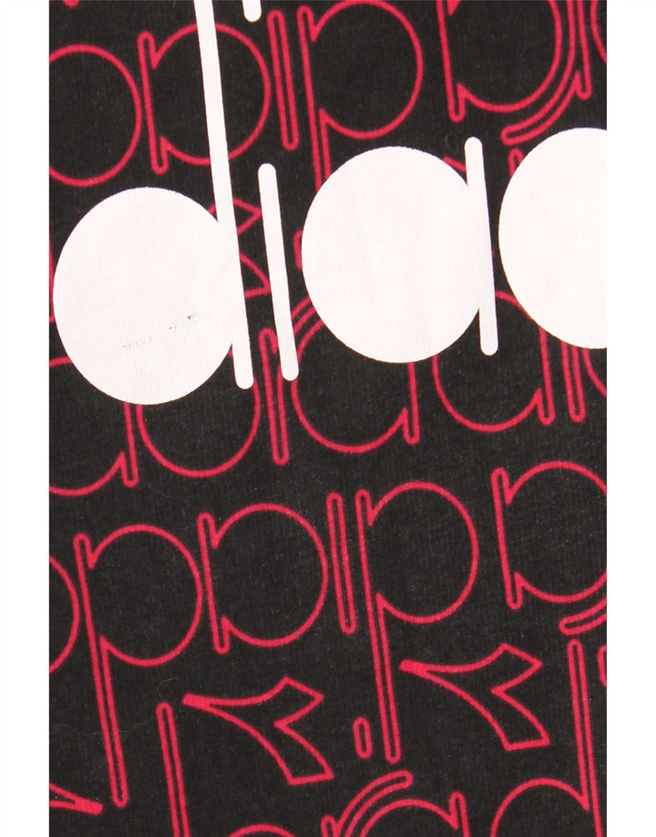 DIADORA Jersey con capucha y estampado gráfico de algodón negro mediano para hombre