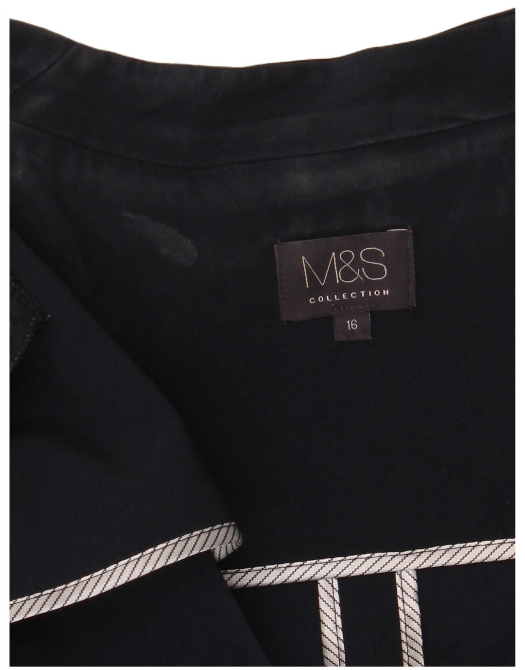 Marks & Spencer Chaqueta tipo blazer abierta para mujer UK 46 Grande Poliéster azul marino