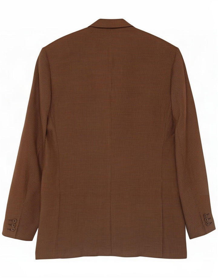 Marks & Spencer Chaqueta tipo blazer de 3 botones para hombre UK 40 Marrón medio Pata de gallo