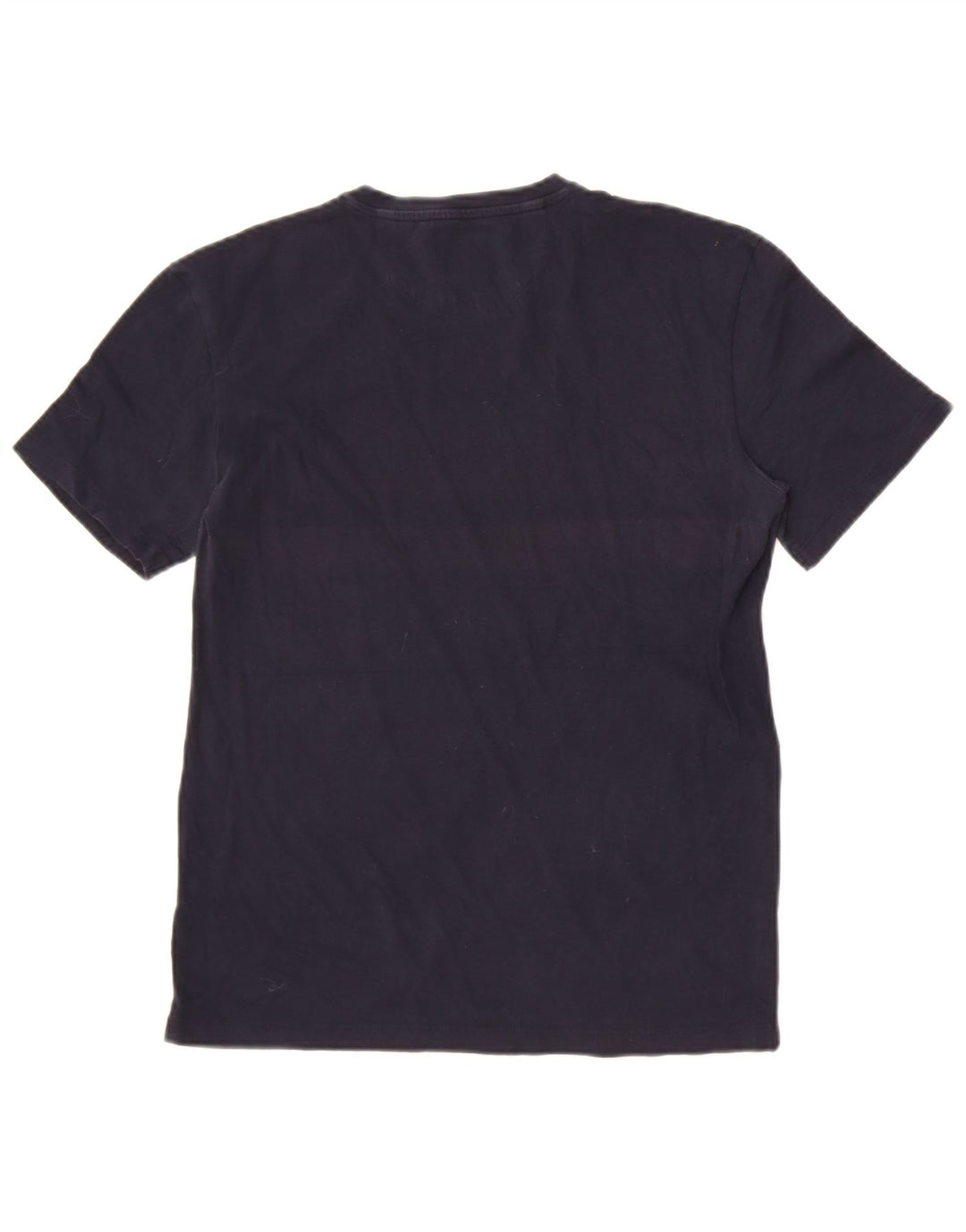 Zara Hombre Camiseta Slim Fit Top Medio Azul Marino Algodón