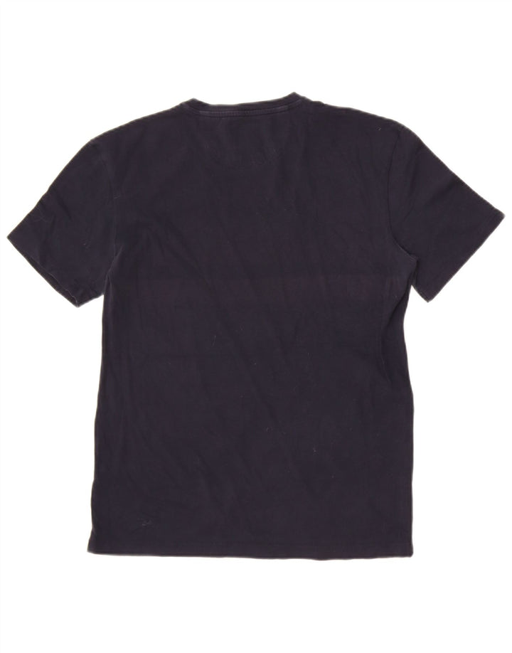 Zara Hombre Camiseta Slim Fit Top Medio Azul Marino Algodón