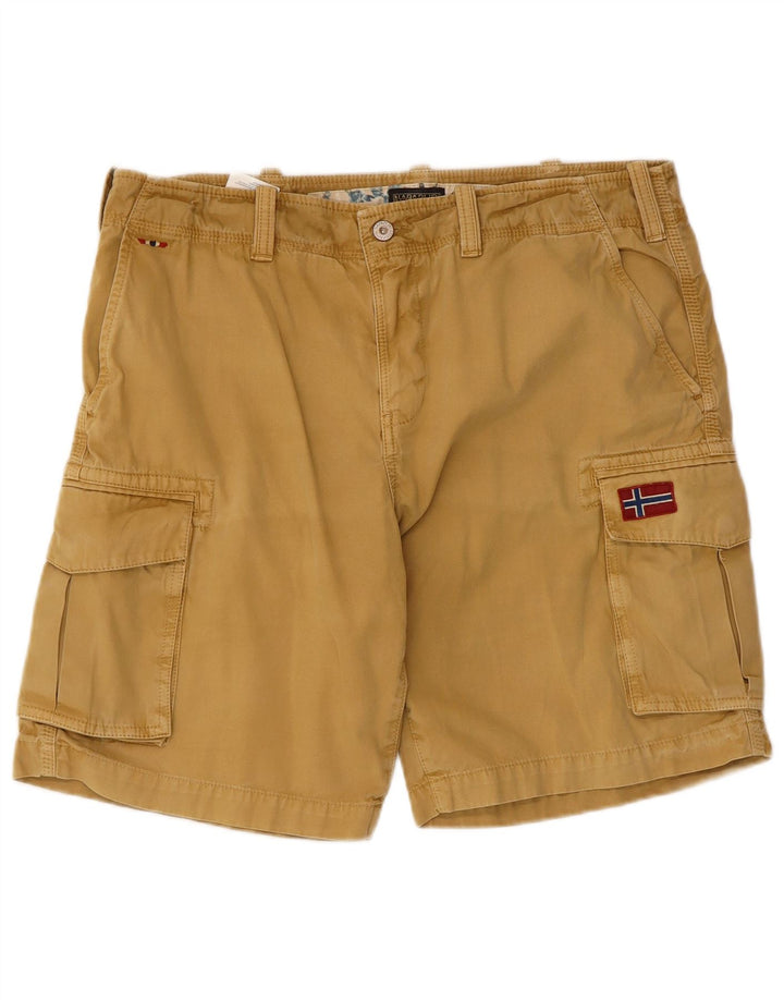 Napapijri Shorts Cargo Hombre W35 Grande Algodón Beige