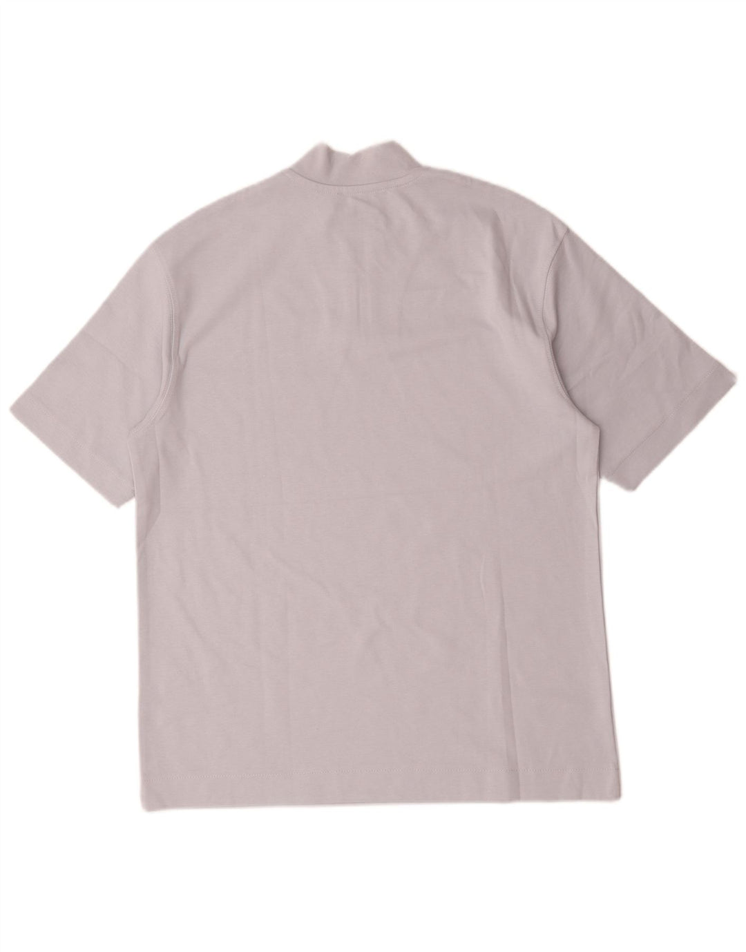 Zara Hombre Camiseta Con Cuello Y Cremallera Top Algodón Azul Medio