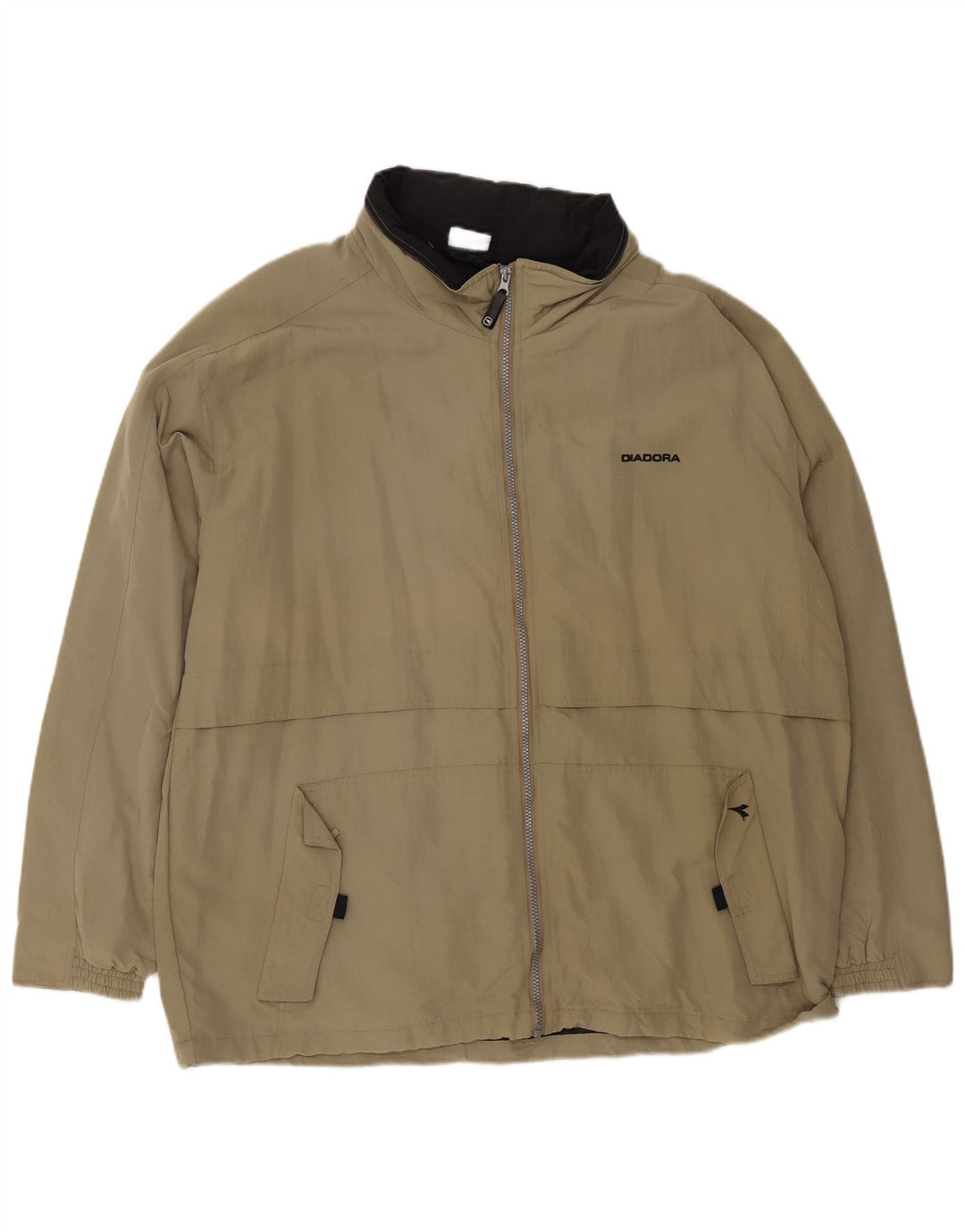 DIADORA Mens Rain Jacket UK 42 XL Khaki Polyamide